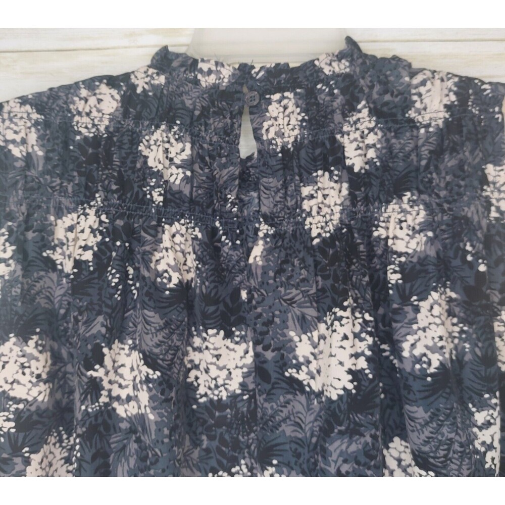 Joie Top Womens Large Blouse Sleeveless Ruffle High Neck Baltic Print - Picture 6 of 8